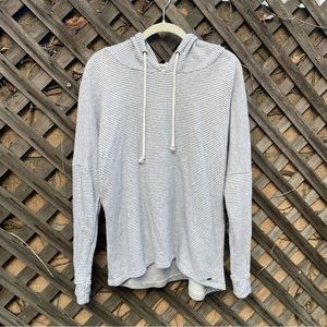 O'Neill Hoodie Teens Oversized Large Pullover Sweatshirt Stripe Blue & White